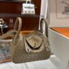 wsxc1781004533499_0-1 Liu Factory Mini Lindy Ostrich Leather Tea Khaki Silver Hardware 19cm Full Handmade