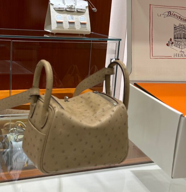 wsxc1781004533499_3 Liu Factory Mini Lindy Ostrich Leather Tea Khaki Silver Hardware 19cm Full Handmade