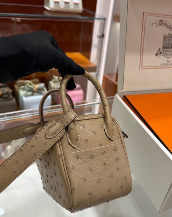 wsxc1781004533499_4 Liu Factory Mini Lindy Ostrich Leather Tea Khaki Silver Hardware 19cm Full Handmade