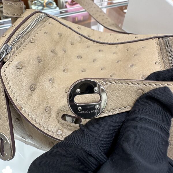 wsxc1781004533499_8 Liu Factory Mini Lindy Ostrich Leather Tea Khaki Silver Hardware 19cm Full Handmade