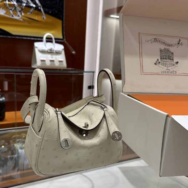 wsxc1781004561643_0-1 Liu Factory Mini Lindy Ostrich Leather Cream White Silver Hardware 19cm Full Handmade