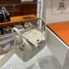 wsxc1781004561643_1 Liu Factory Mini Lindy Ostrich Leather Cream White Silver Hardware 19cm Full Handmade