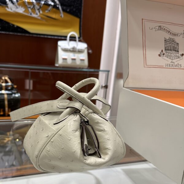 wsxc1781004561643_2 Liu Factory Mini Lindy Ostrich Leather Cream White Silver Hardware 19cm Full Handmade