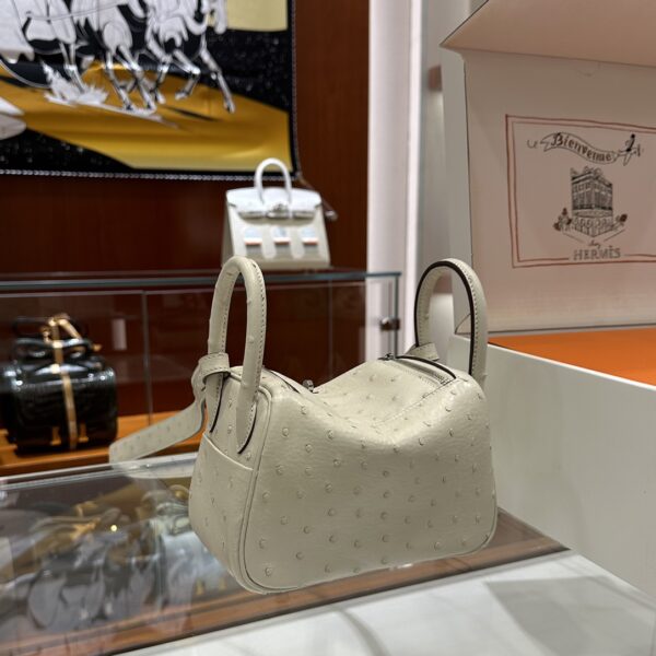 wsxc1781004561643_4 Liu Factory Mini Lindy Ostrich Leather Cream White Silver Hardware 19cm Full Handmade