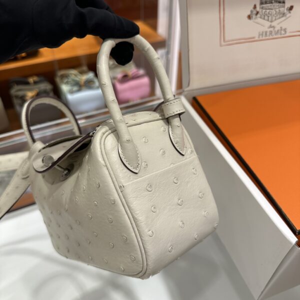 wsxc1781004561643_6 Liu Factory Mini Lindy Ostrich Leather Cream White Silver Hardware 19cm Full Handmade