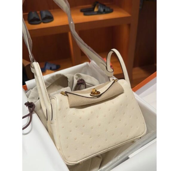wsxc1781004579376_2 Liu Factory Mini Lindy Ostrich Leather Cream White Silver Hardware 19cm Full Handmade