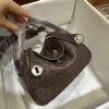 Liu Factory Mini Lindy Ostrich Leather 4A Chocolate Coffee Silver Hardware 19cm Full Handmade