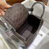 Liu Factory Mini Lindy Ostrich Leather 4A Chocolate Coffee Silver Hardware 19cm Full Handmade
