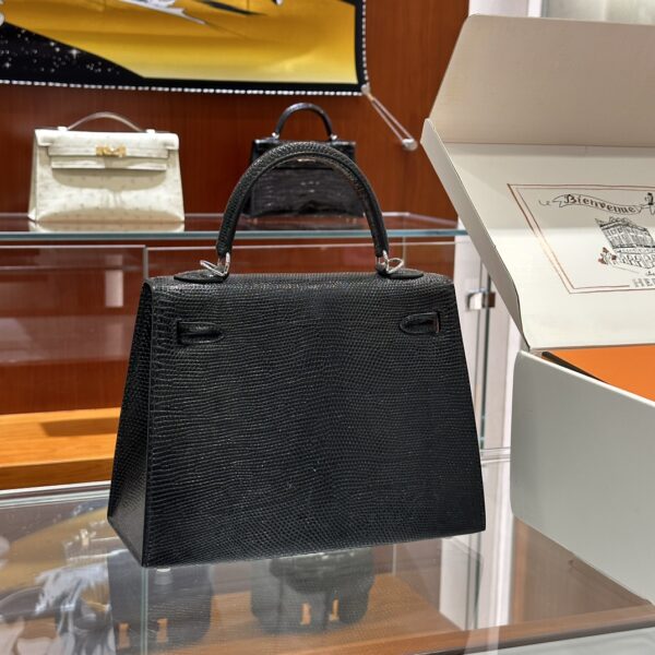 wsxc1781113928778_1 Liu Factory Kelly Lizard Leather CK89 Black Silver Hardware 25cm Full Handmade