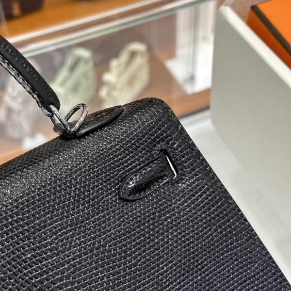 wsxc1781113928778_4 Liu Factory Kelly Lizard Leather CK89 Black Silver Hardware 25cm Full Handmade