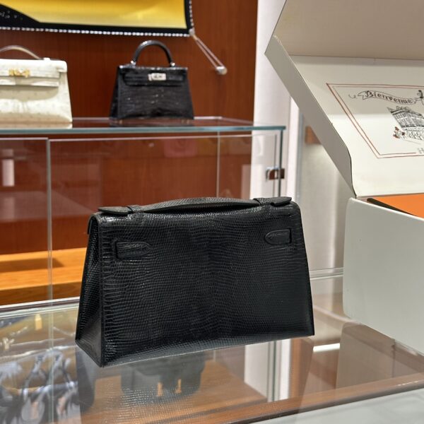 wsxc1781113962453_1 Liu Factory Mini Kelly Pochette Lizard Leather CK89 Black Silver Hardware 22cm Full Handmade
