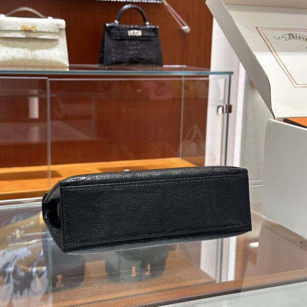 wsxc1781113962453_3 Liu Factory Mini Kelly Pochette Lizard Leather CK89 Black Silver Hardware 22cm Full Handmade