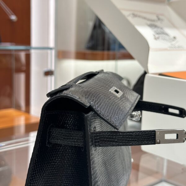 wsxc1781113962453_4 Liu Factory Mini Kelly Pochette Lizard Leather CK89 Black Silver Hardware 22cm Full Handmade