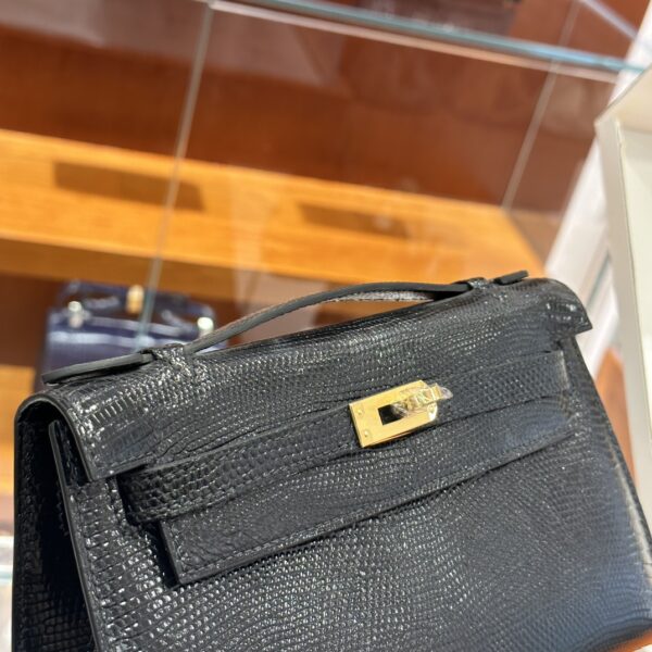wsxc1781113986295_2 Liu Factory Mini Kelly Pochette Lizard Leather CK89 Black Gold Hardware 22cm Full Handmade