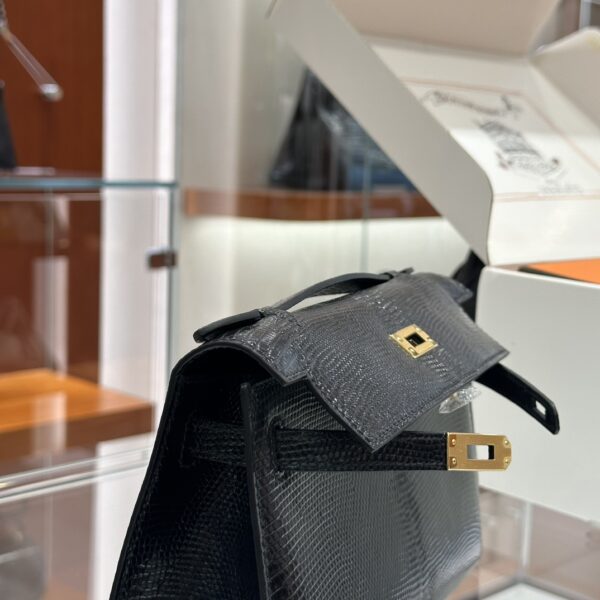 wsxc1781113986295_4 Liu Factory Mini Kelly Pochette Lizard Leather CK89 Black Gold Hardware 22cm Full Handmade