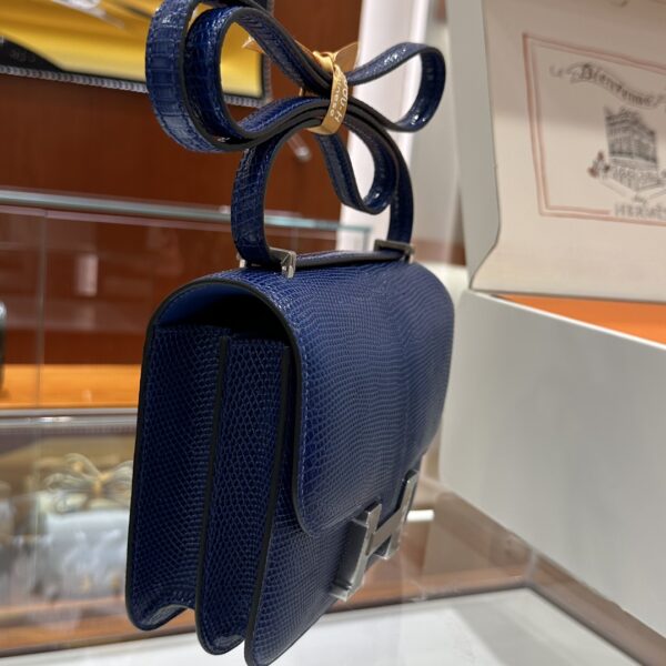 wsxc1782229744031_1 Liu Factory Constance Lizard Leather Gem Blue Silver Hardware 18cm Full Handmade