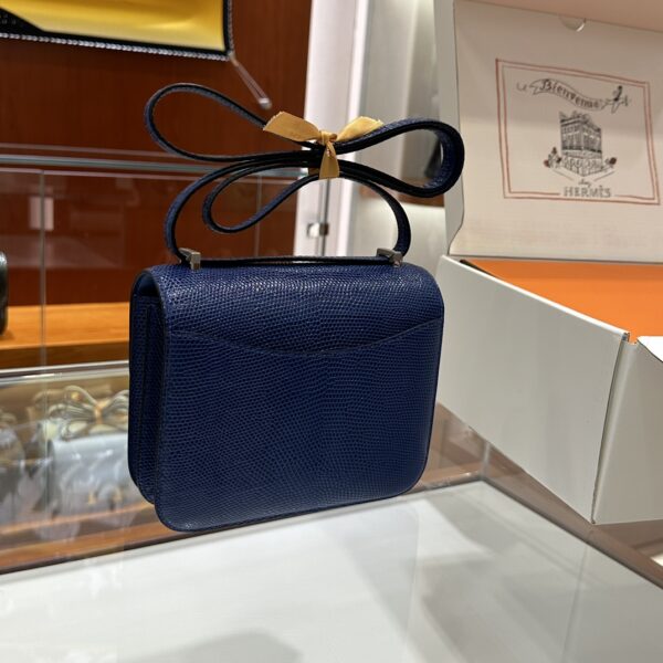 wsxc1782229744031_2 Liu Factory Constance Lizard Leather Gem Blue Silver Hardware 18cm Full Handmade