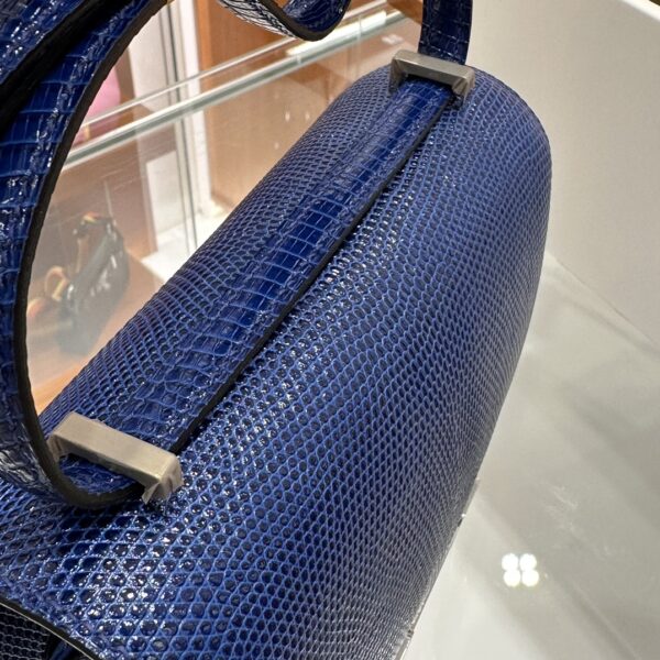 wsxc1782229744031_3 Liu Factory Constance Lizard Leather Gem Blue Silver Hardware 18cm Full Handmade