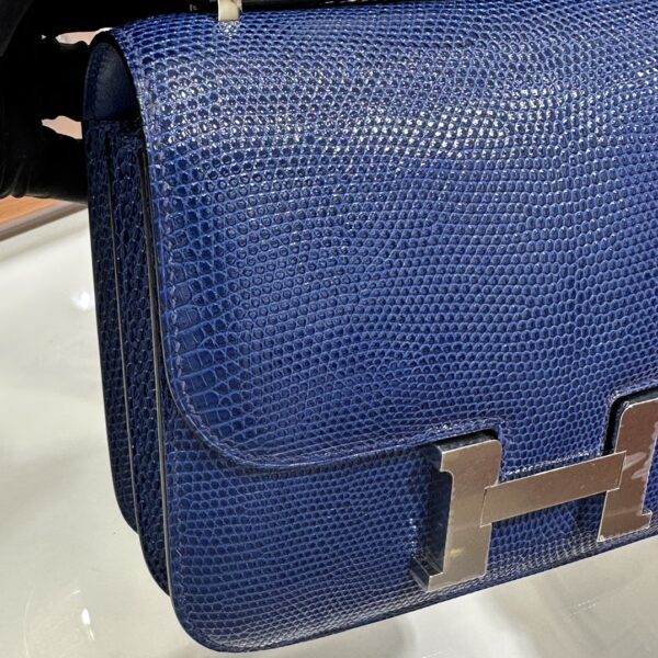 wsxc1782229744031_4 Liu Factory Constance Lizard Leather Gem Blue Silver Hardware 18cm Full Handmade