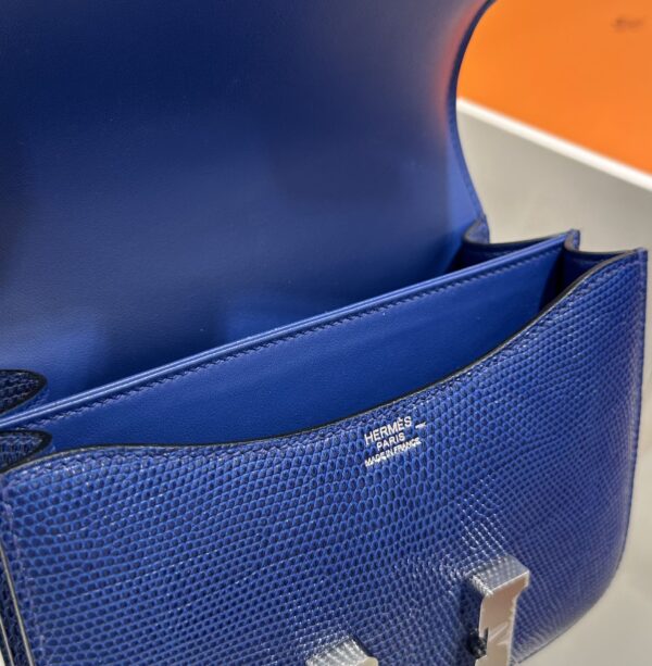 wsxc1782229744031_5 Liu Factory Constance Lizard Leather Gem Blue Silver Hardware 18cm Full Handmade
