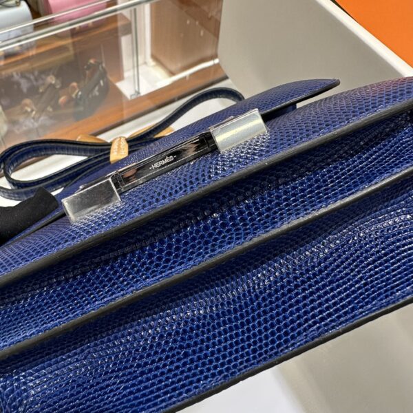 wsxc1782229744031_6 Liu Factory Constance Lizard Leather Gem Blue Silver Hardware 18cm Full Handmade