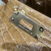 Liu Factory Kelly Shiny Alligator Crocodile Khaki Yellow Light Gold Hardware 25cm Full Handmade