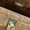 Liu Factory Kelly Shiny Alligator Crocodile Khaki Yellow Light Gold Hardware 25cm Full Handmade