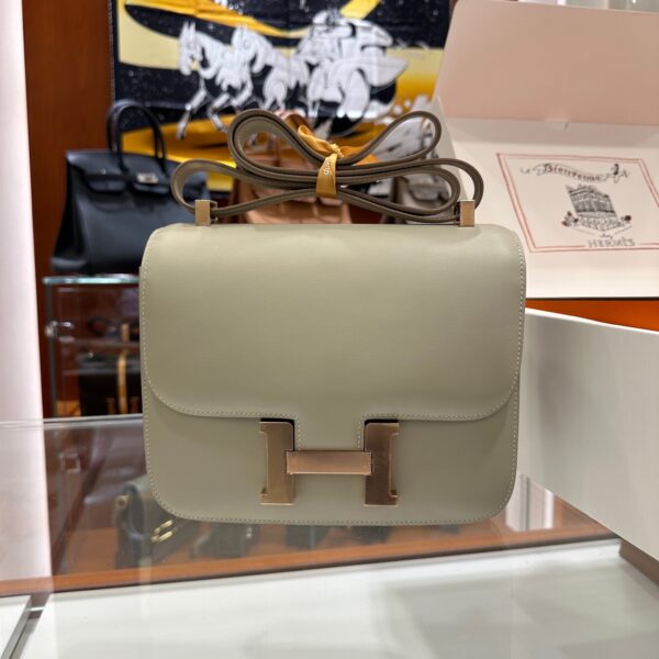 wsxc1782990541797_0 Liu Factory Constance Swift Leather 8L Ice Grey Rose Gold Hardware 24cm Full Handmade
