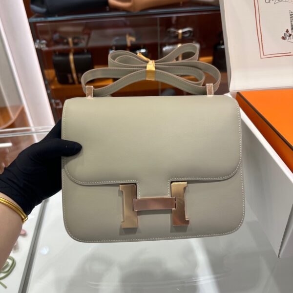 wsxc1782990541797_1 Liu Factory Constance Swift Leather 8L Ice Grey Rose Gold Hardware 24cm Full Handmade