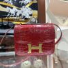 wsxc1782990559252_0 Liu Factory Constance Shiny Alligator Crocodile CK95 Ferrari Red Gold Hardware 18cm Full Handmade