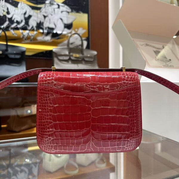 wsxc1782990559252_2 Liu Factory Constance Shiny Alligator Crocodile CK95 Ferrari Red Gold Hardware 18cm Full Handmade