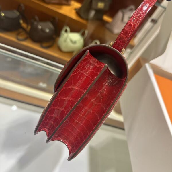 wsxc1782990559252_5 Liu Factory Constance Shiny Alligator Crocodile CK95 Ferrari Red Gold Hardware 18cm Full Handmade