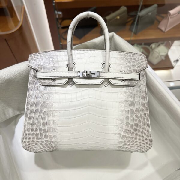 wsxc1782990863581_0-1-1 Liu Factory Birkin Matte Crocodile Leather Himalaya Silver Hardware 25cm Full Handmade