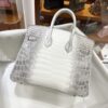 wsxc1782990863581_1-1 Liu Factory Birkin Matte Crocodile Leather Himalaya Silver Hardware 25cm Full Handmade