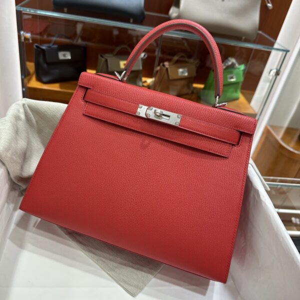 wsxc1782990891522_12 Liu Factory Kelly Chevre Leather Q5 Chinese Red Silver Hardware 28cm Full Handmade