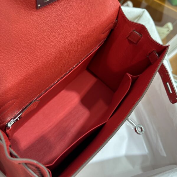 wsxc1782990891522_5 Liu Factory Kelly Chevre Leather Q5 Chinese Red Silver Hardware 28cm Full Handmade