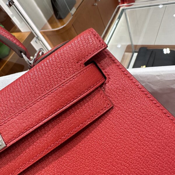 wsxc1782990891522_8 Liu Factory Kelly Chevre Leather Q5 Chinese Red Silver Hardware 28cm Full Handmade