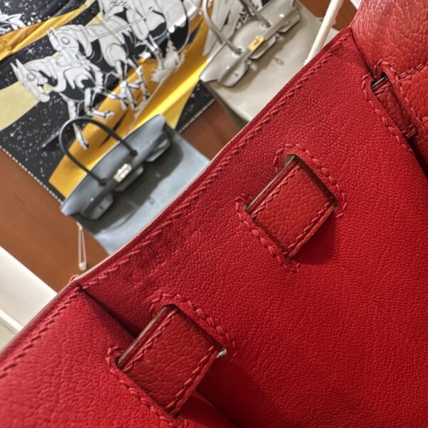 wsxc1782990891561_14 Liu Factory Kelly Chevre Leather Q5 Chinese Red Silver Hardware 28cm Full Handmade
