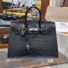 wsxc1782990986112_0 Liu Factory Birkin Matte Alligator Crocodile CK89 Black Silver Hardware 25cm Full Handmade