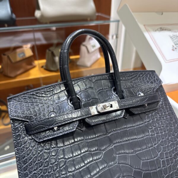 wsxc1782990986112_4 Liu Factory Birkin Matte Alligator Crocodile CK89 Black Silver Hardware 25cm Full Handmade