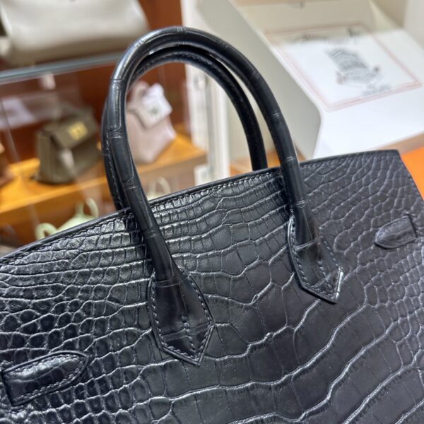 wsxc1782990986112_5 Liu Factory Birkin Matte Alligator Crocodile CK89 Black Silver Hardware 25cm Full Handmade