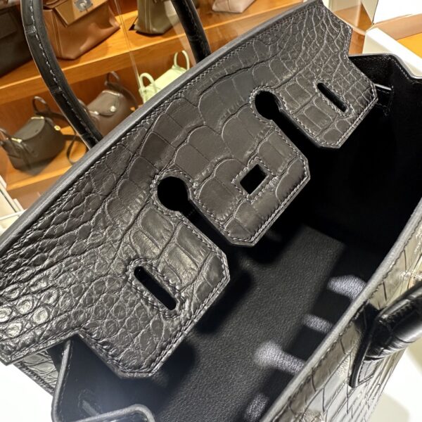 wsxc1782990986112_7 Liu Factory Birkin Matte Alligator Crocodile CK89 Black Silver Hardware 25cm Full Handmade