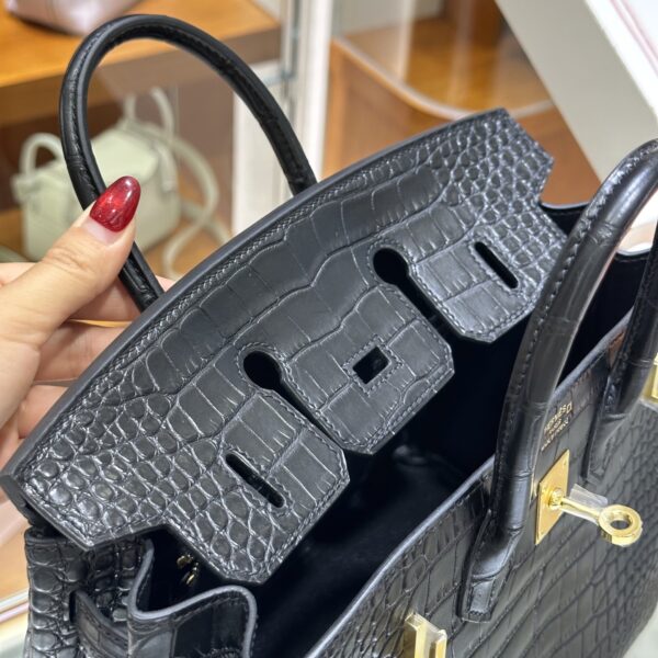 wsxc1782991016972_4 Liu Factory Birkin Matte Alligator Crocodile CK89 Black Gold Hardware 25cm Full Handmade
