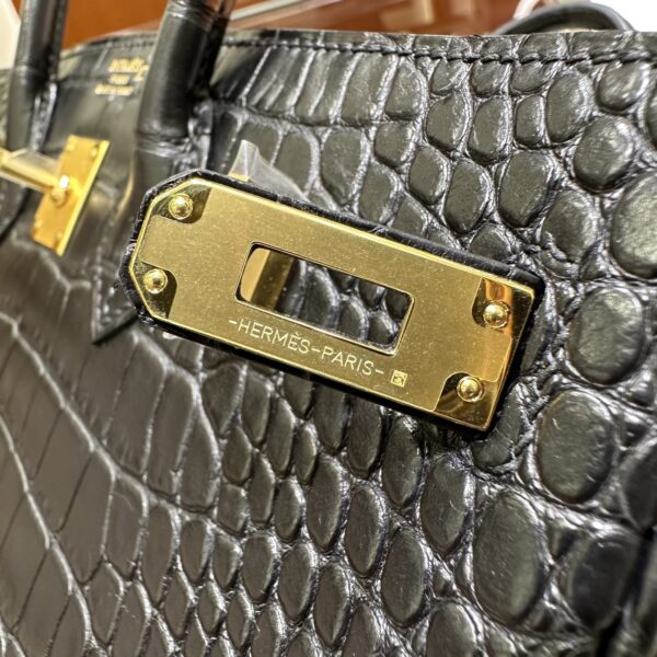 wsxc1782991016972_6 Liu Factory Birkin Matte Alligator Crocodile CK89 Black Gold Hardware 25cm Full Handmade