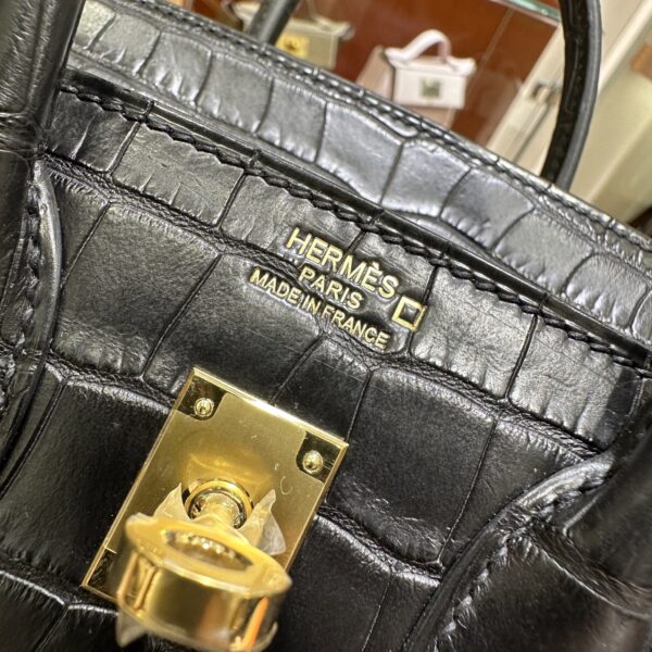 wsxc1782991016972_8 Liu Factory Birkin Matte Alligator Crocodile CK89 Black Gold Hardware 25cm Full Handmade