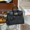 wsxc1782991016973_0 Liu Factory Birkin Matte Alligator Crocodile CK89 Black Gold Hardware 25cm Full Handmade