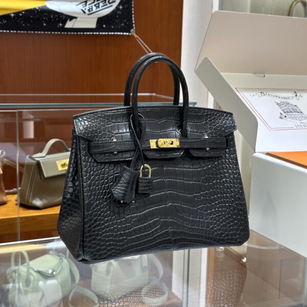 wsxc1782991016973_0 Liu Factory Birkin Matte Alligator Crocodile CK89 Black Gold Hardware 25cm Full Handmade