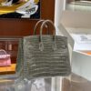 wsxc1782991054011_2 Liu Factory Birkin Shiny Porosus Crocodile CK81 Turtledove Grey Gold Hardware 25cm Full Handmade