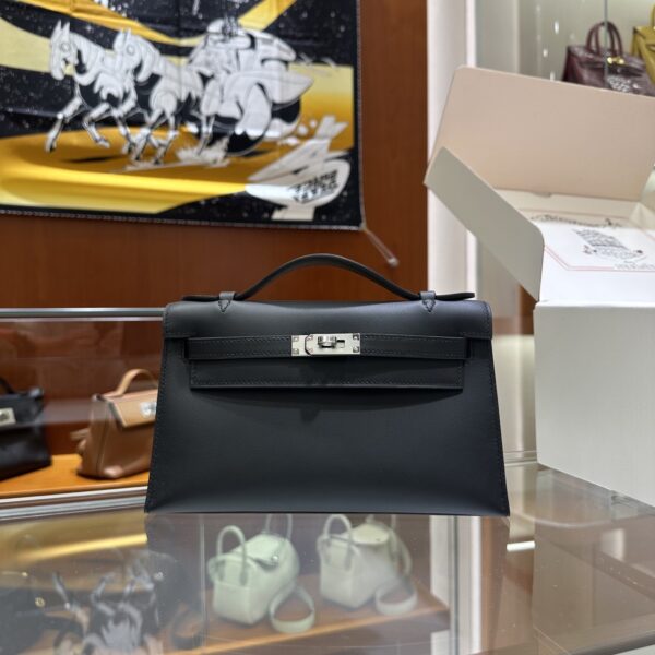 wsxc1782991257275_0 Liu Factory Mini Kelly pochette Swift Leather CK89 Black Silver Hardware 22cm Full Handmade