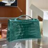 wsxc1782991291363_1 Liu Factory Mini Kelly Pochette Shiny Alligator Crocodile Gem Green Gold Hardware 22cm Full Handmade